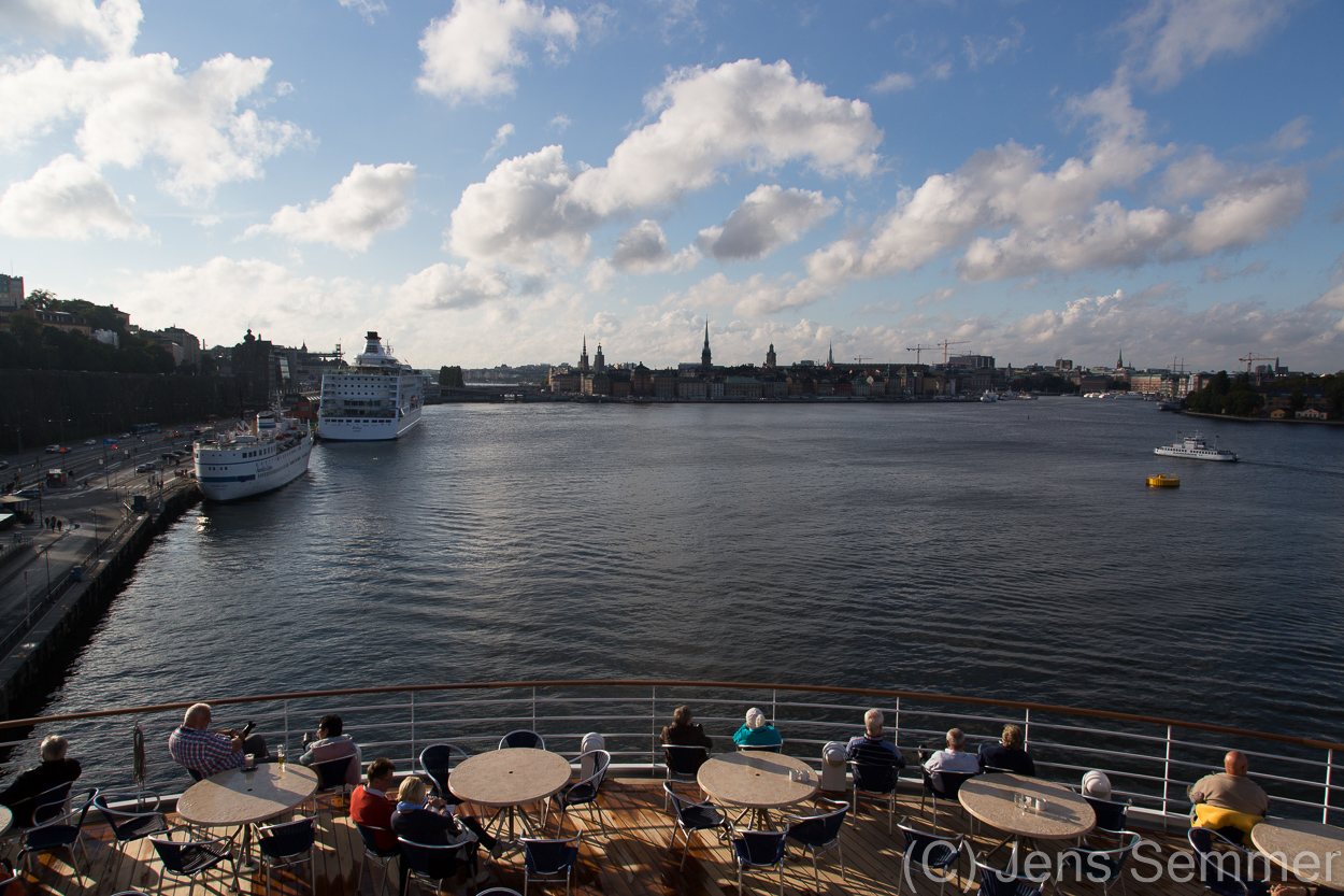 Blick von der AIDA cara auf Stockholm