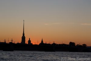 Peter und Paul Festung im Sonnenuntergang